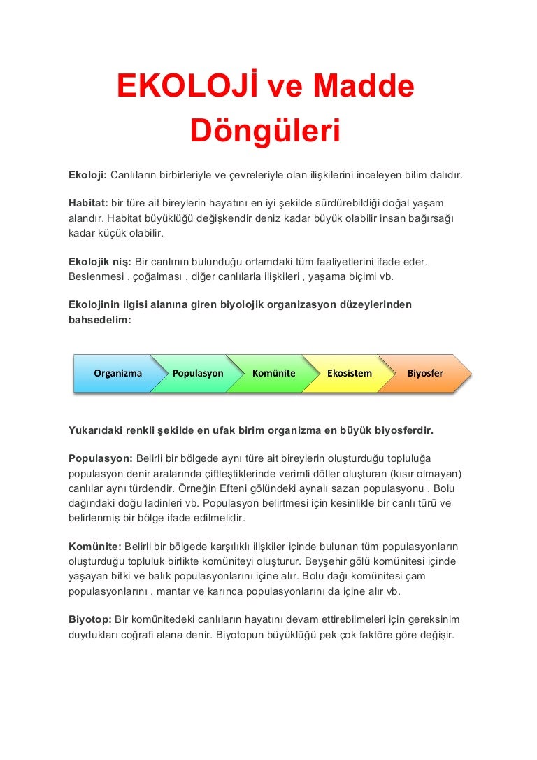 Ekolojik faktörler ve organizmalar üzerindeki etkisi Ekolojik faktörler ve organizmalar üzerindeki etkisi